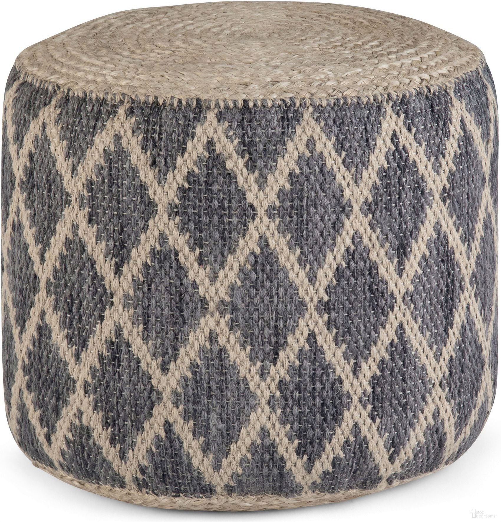 The appearance of Edgeley Woven Braided Jute Round Pouf In Grey and Natural designed by Simpli Home in the bohemian interior design. This grey and natural piece of furniture was selected by 1StopBedrooms from Edgeley Collection to add a touch of cosiness and style into your home. Sku: AXCPF-77. Material: Jute.