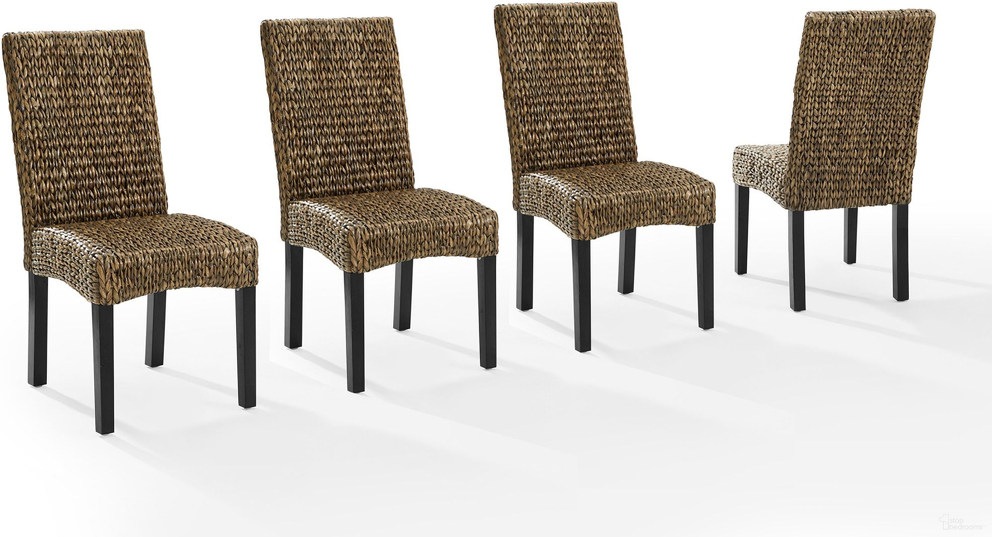 The appearance of Edgewater 4-Piece Dining Chair Set In Seagrass and Dark Brown designed by Crosley Brands in the coastal interior design. This seagrass and dark brown piece of furniture was selected by 1StopBedrooms from Edgewater Collection to add a touch of cosiness and style into your home. Sku: CF502418-SG;CF502418-SG. Material: Mahogany. Chair Type: Side Chair.