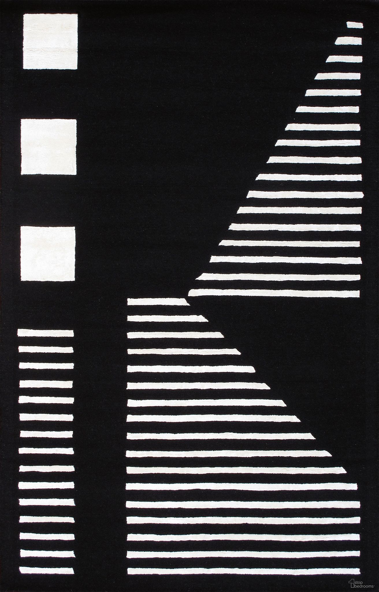 Edgy Collection Hand-Tufted Area Rug- 5' x 8' In Grey and Beige