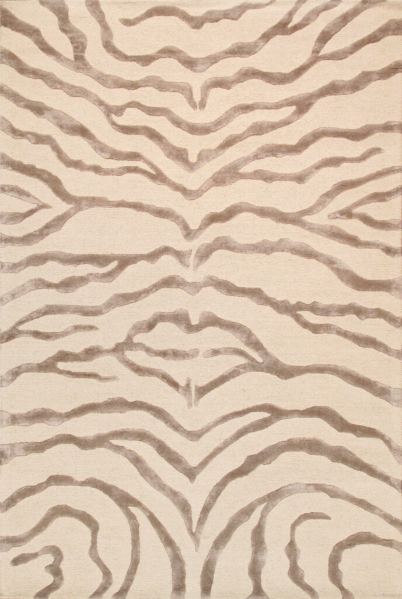 Edgy Collection Hand-Tufted Area Rug- 9' 9" x 13' 9" In Ivory and Silver