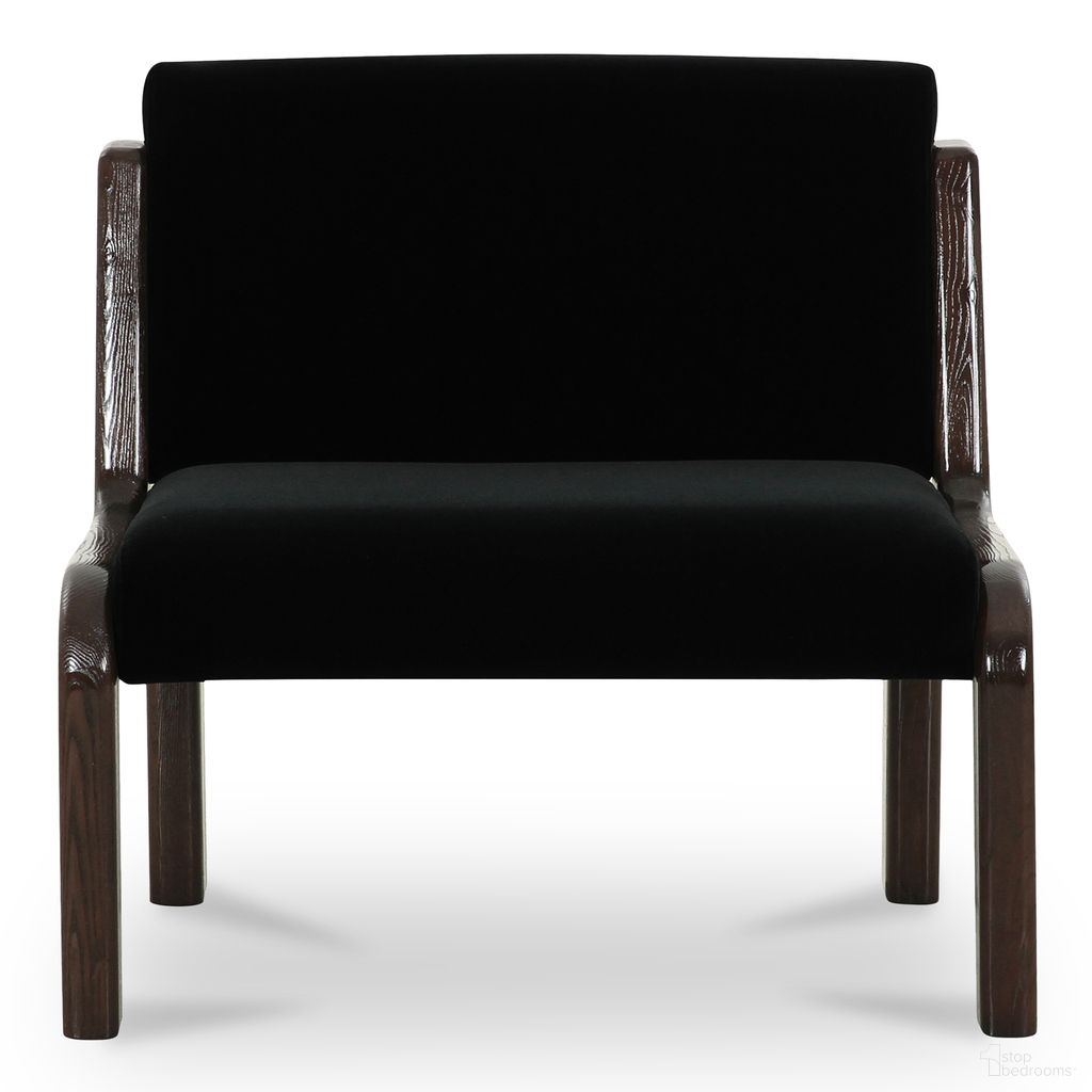 Edie Accent Chair In Black Faux Mohair