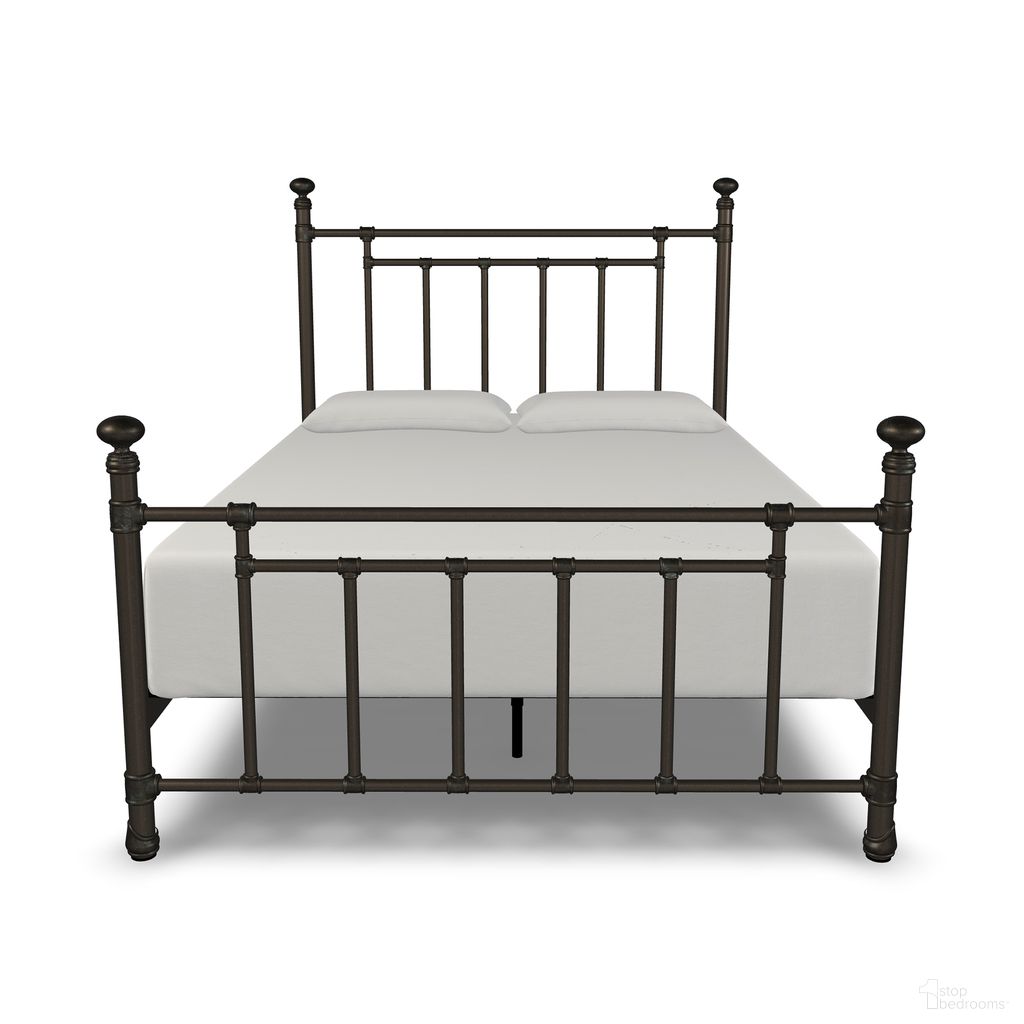 The appearance of Edin California King Complete Bed with Metal Profile and Platform Wood Slats In Weathered Bronze designed by Wesley Allen in the transitional interior design. This weathered bronze piece of furniture was selected by 1StopBedrooms from Edin Collection to add a touch of cosiness and style into your home. Sku: 1094-CB-MPF-WS-6-AGB. Bed Type: Platform Bed. Bed Size: California King. Material: Iron.