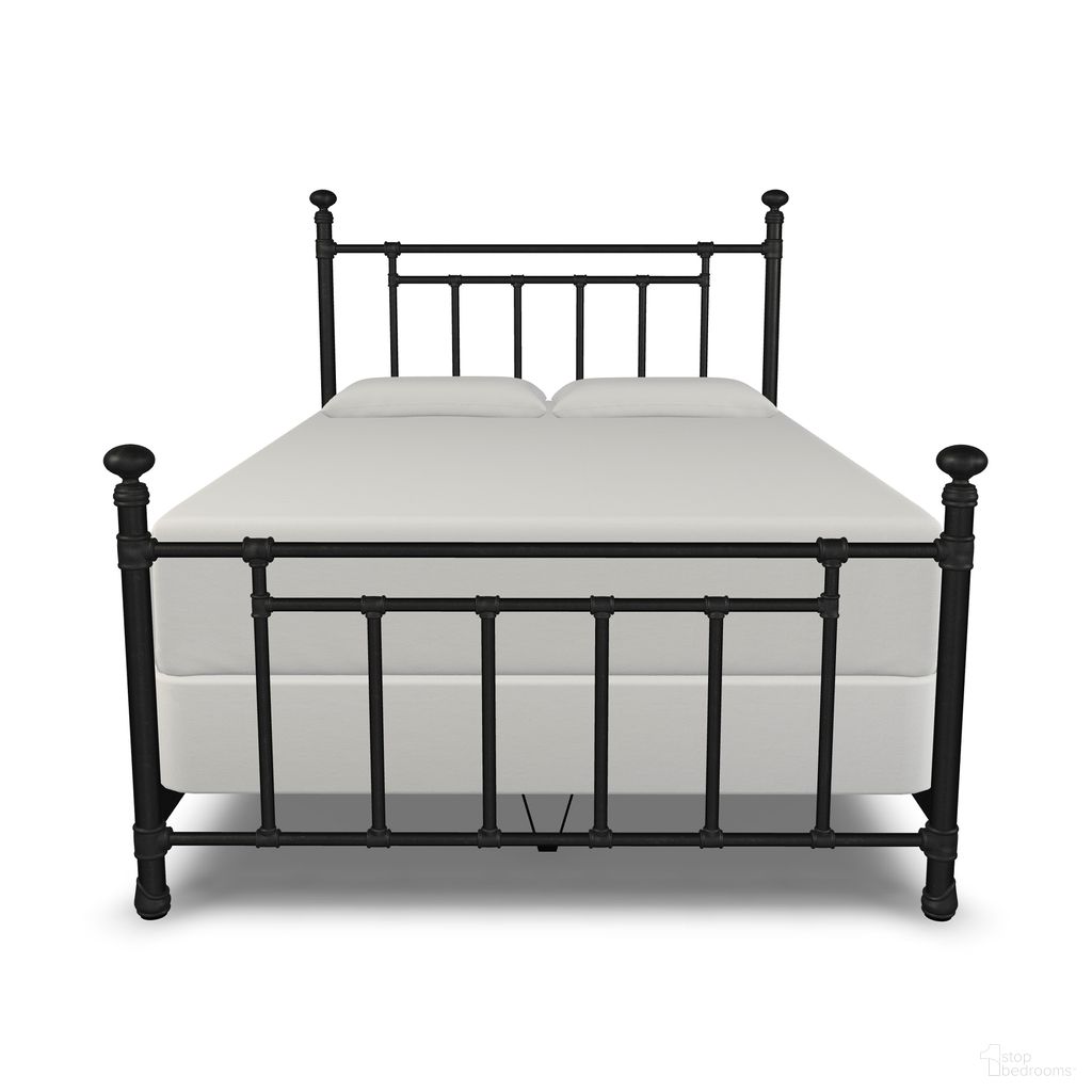 Edin Queen Complete Bed with Metal Profile In Weathered Iron