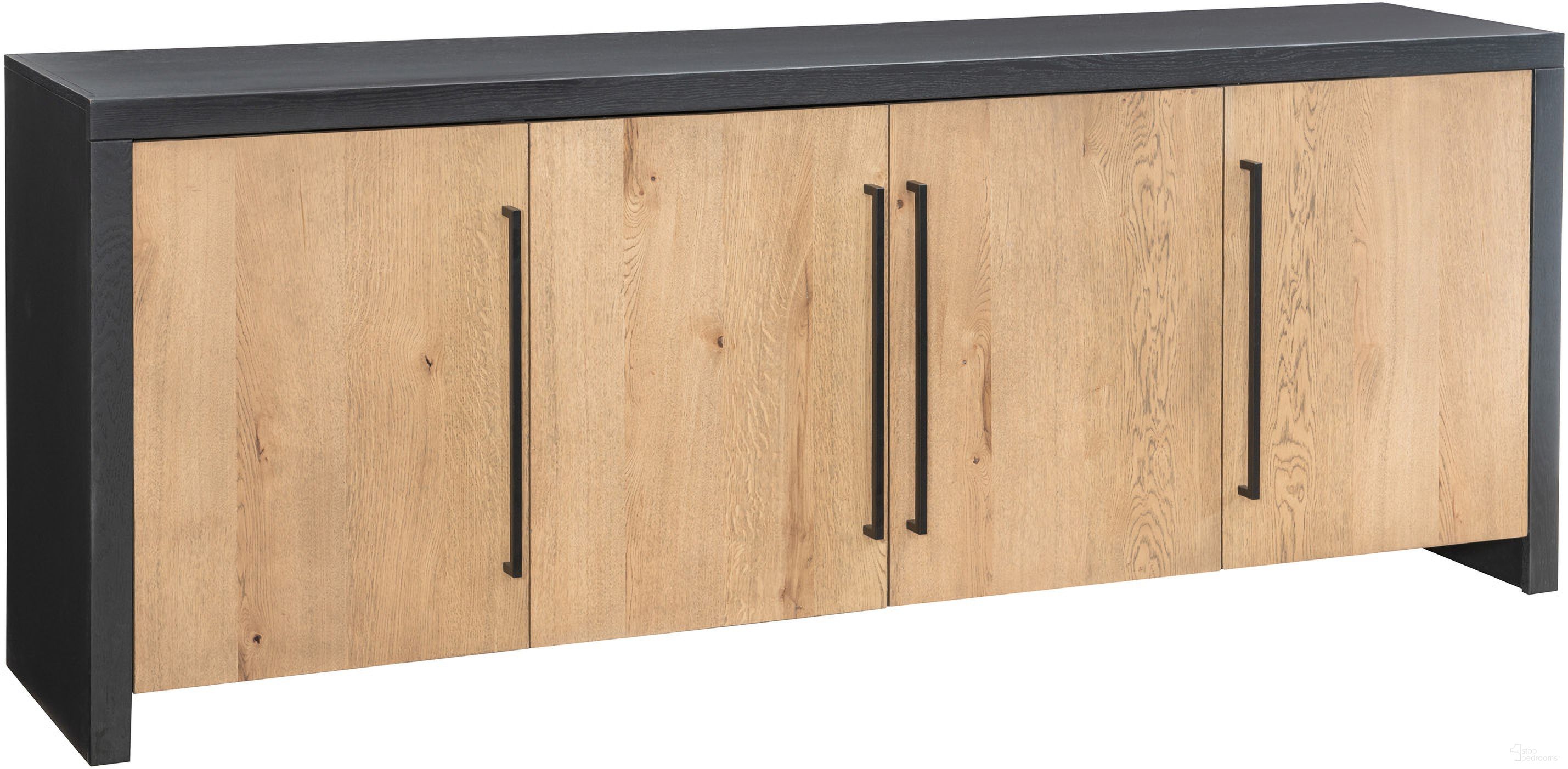 The appearance of Edison 83 Inch Console with 4 Doors In Black designed by Aspenhome in the modern / contemporary interior design. This black piece of furniture  was selected by 1StopBedrooms from Edison Collection to add a touch of cosiness and style into your home. Sku: KEE1260SST-BLK. Material: Wood.