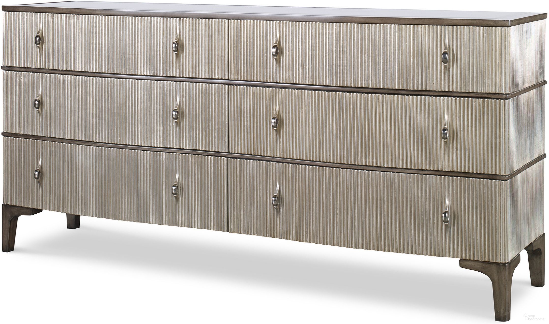 The appearance of Edison Dresser In Gray and Silver designed by Century Furniture in the modern / contemporary interior design. This gray/silver piece of furniture was selected by 1StopBedrooms from Grand Tour Furniture Collection to add a touch of cosiness and style into your home. Sku: SF6032. Material: Mirror.