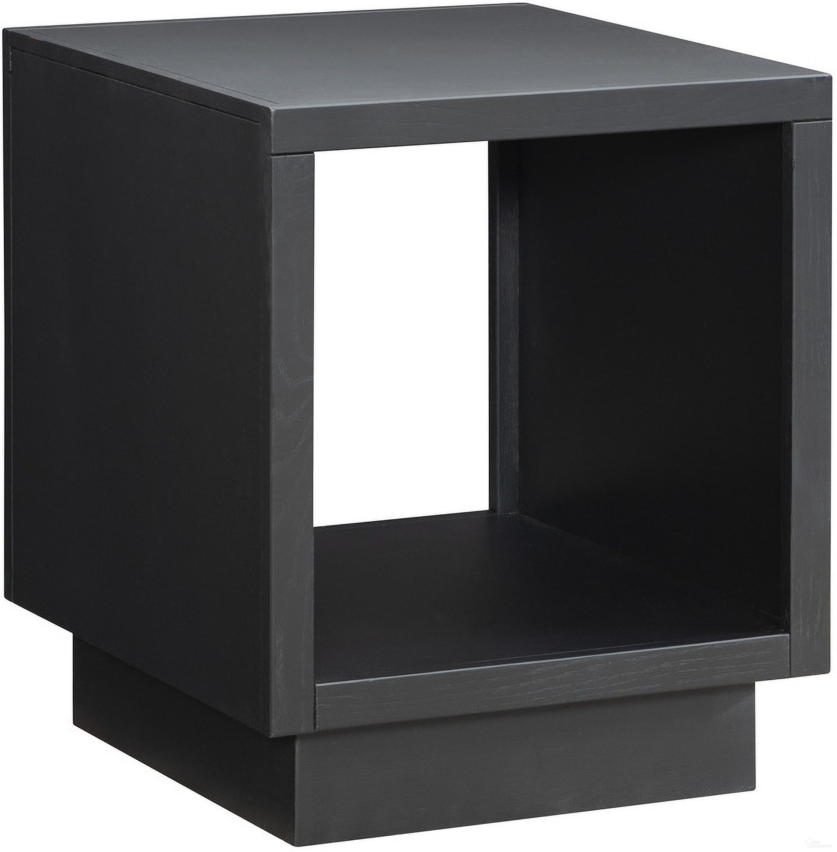 The appearance of Edison End Table In Black designed by Aspenhome in the modern / contemporary interior design. This black piece of furniture  was selected by 1StopBedrooms from Edison Collection to add a touch of cosiness and style into your home. Sku: KEE914-BLK. Material: Wood.