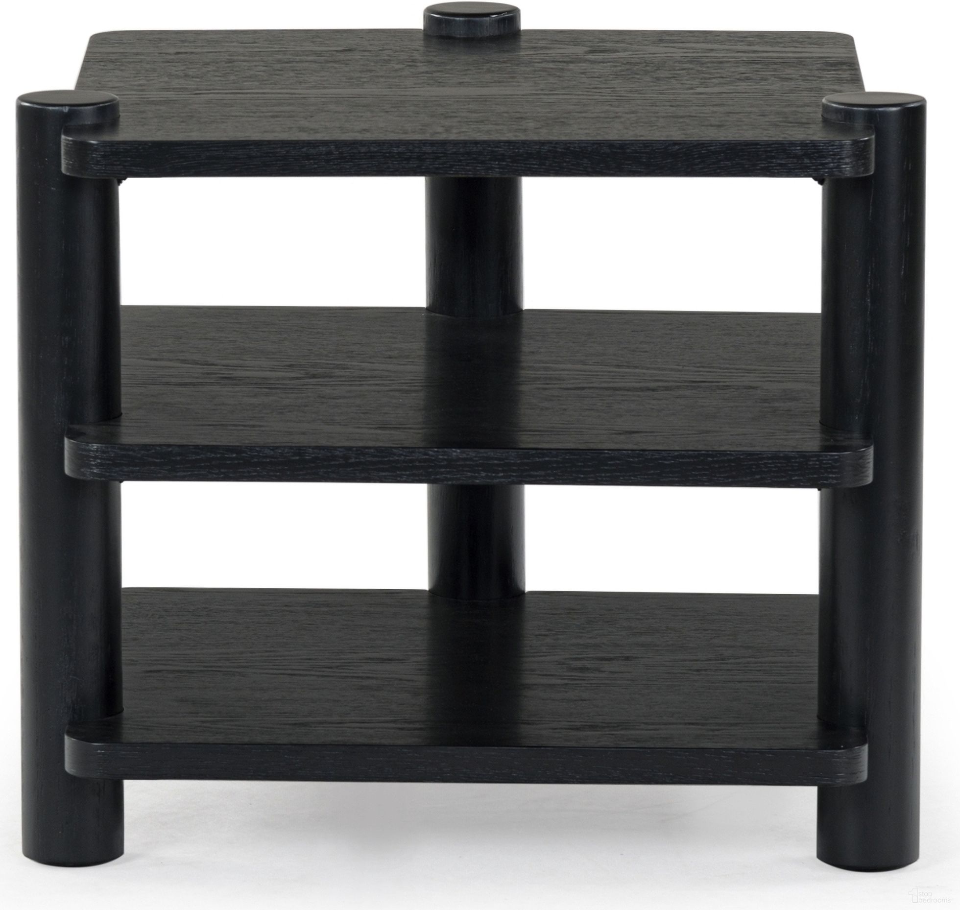 The appearance of Edisyn 3 Shelf Wood Accent Table In Black designed by Safavieh Couture in the modern / contemporary interior design. This black piece of furniture  was selected by 1StopBedrooms from Edisyn Collection to add a touch of cosiness and style into your home. Sku: SFV2176B. Material: Rubberwood.