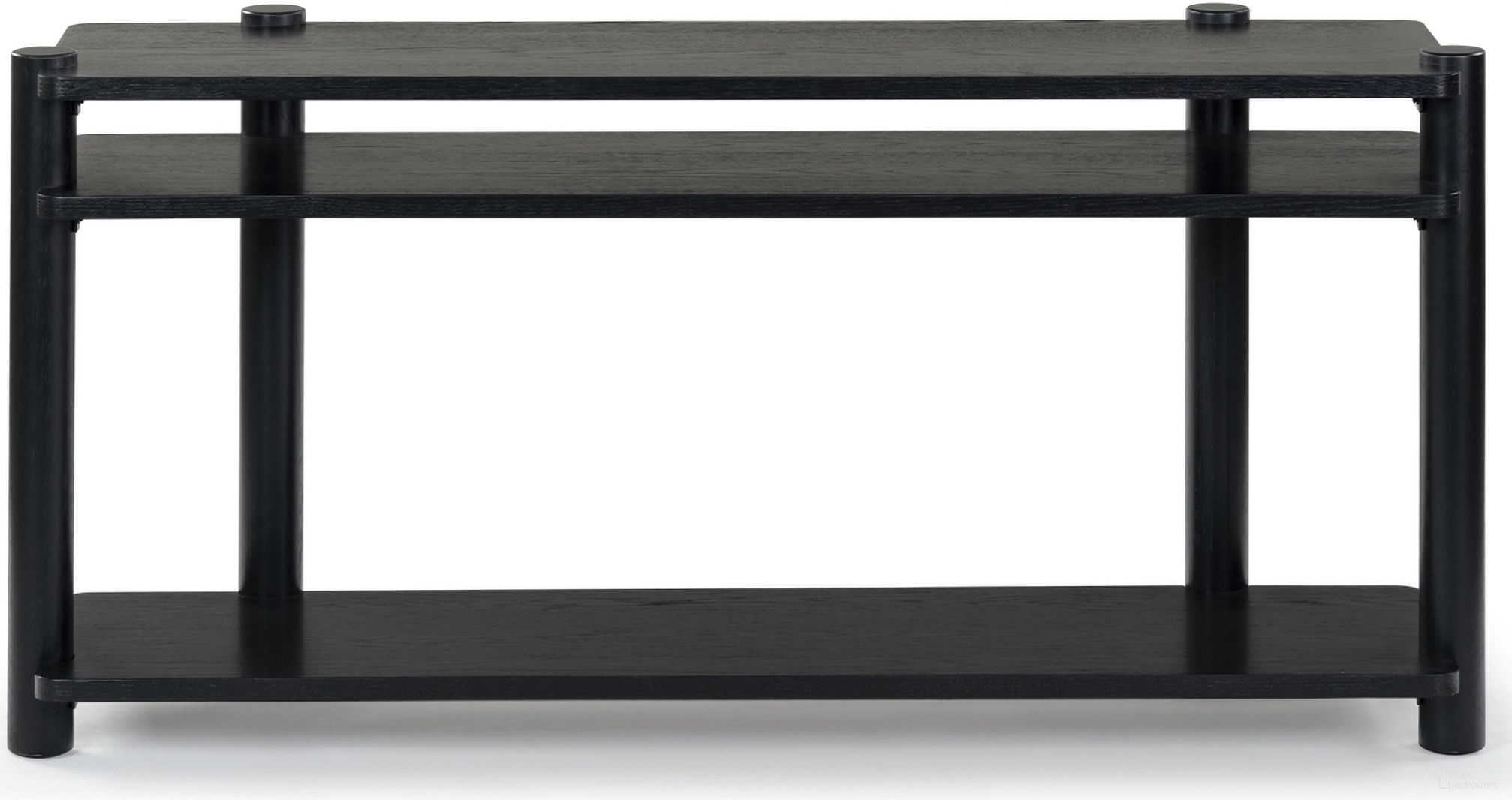 The appearance of Edisyn 3 Shelf Wood Console Table In Black designed by Safavieh Couture in the modern / contemporary interior design. This black piece of furniture  was selected by 1StopBedrooms from Edisyn Collection to add a touch of cosiness and style into your home. Sku: SFV2178B. Material: Rubberwood.