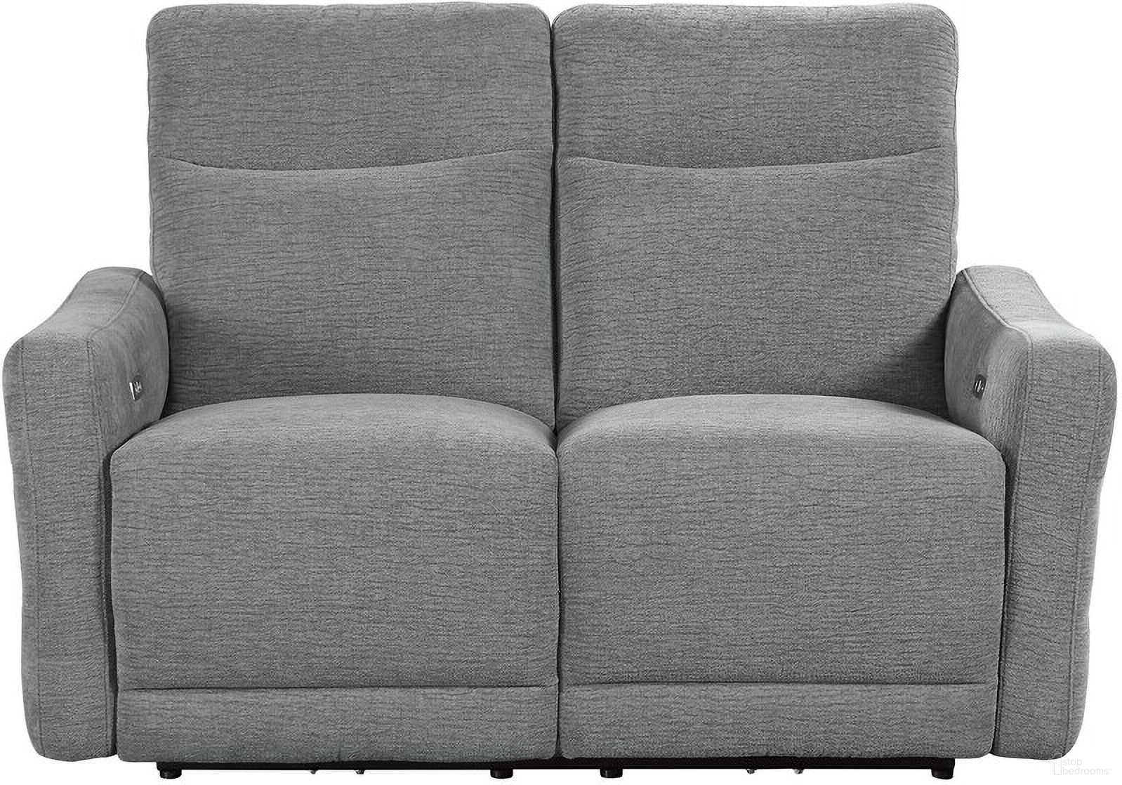 The appearance of Edition Double Power Reclining Loveseat designed by Homelegance in the modern / contemporary interior design. This gray piece of furniture was selected by 1StopBedrooms from Edition Collection to add a touch of cosiness and style into your home. Sku: 9804DV-2PWH. Material: Wood.
