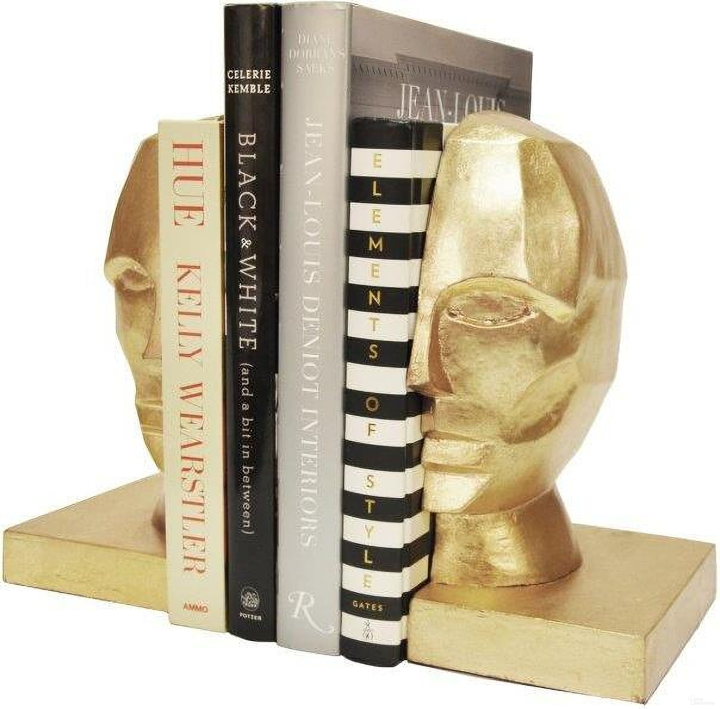 The appearance of Edmund Gold Leaf Profile Bookends designed by Worlds Away in the modern / contemporary interior design. This gold piece of furniture  was selected by 1StopBedrooms from Edmund Collection to add a touch of cosiness and style into your home. Sku: EDMUND G. Material: Metal.