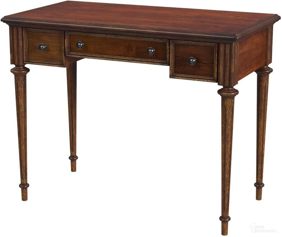 The appearance of Edmund Writing Desk In Medium Brown designed by Butler Specialty Company in the traditional interior design. This medium brown piece of furniture  was selected by 1StopBedrooms from Edmund Collection to add a touch of cosiness and style into your home. Sku: 3746011. Material: Rubberwood.