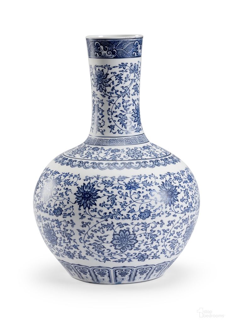 Edo Vase In Blue and Cream