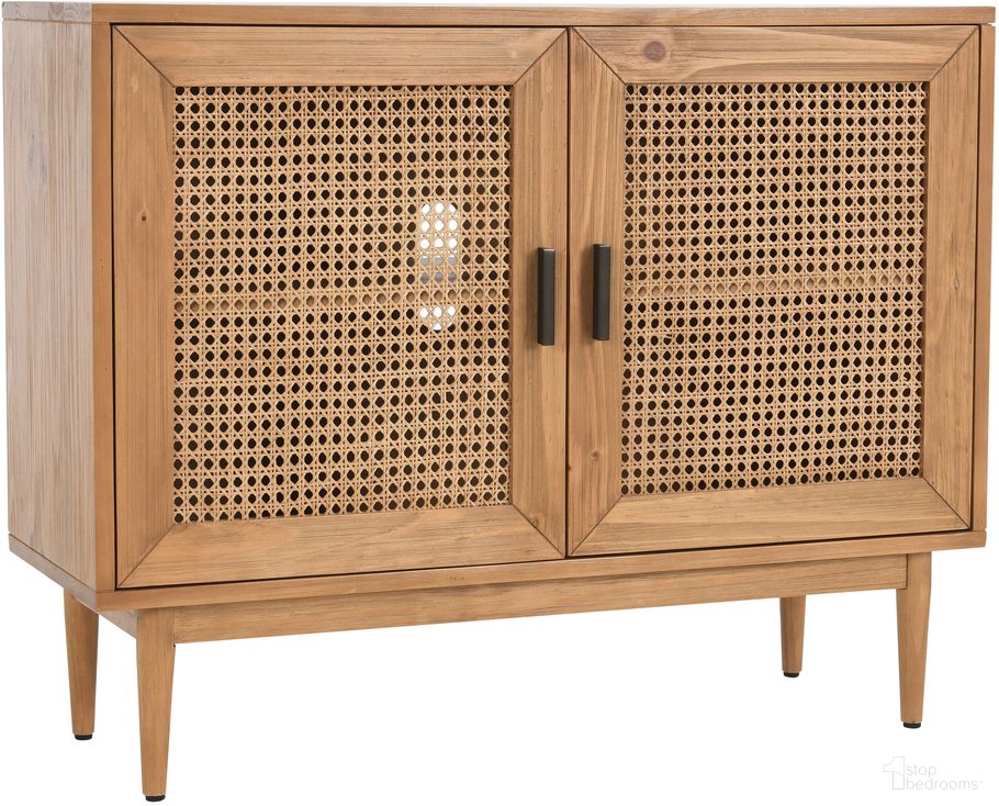 The appearance of Edris 2 Door Cane Cabinet In Natural designed by Classic Home in the transitional interior design. This natural piece of furniture  was selected by 1StopBedrooms from Edris Collection to add a touch of cosiness and style into your home. Sku: 52004010. Material: Pine Wood.