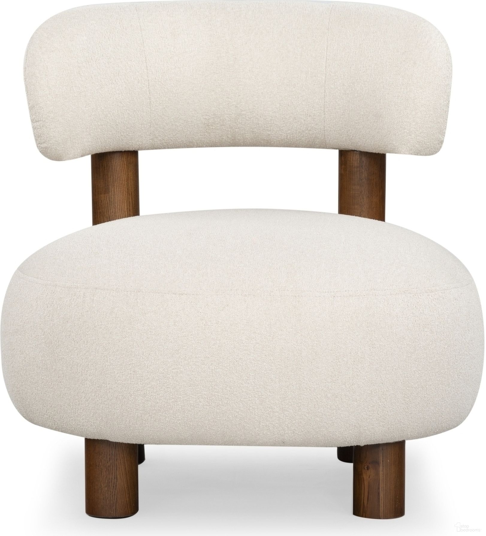 The appearance of Eduardo Boucle Accent Chair In Tan and Walnut designed by Safavieh Couture in the modern / contemporary interior design. This tan and walnut piece of furniture was selected by 1StopBedrooms from Eduardo Collection to add a touch of cosiness and style into your home. Sku: SFV6109B. Material: Boucle.