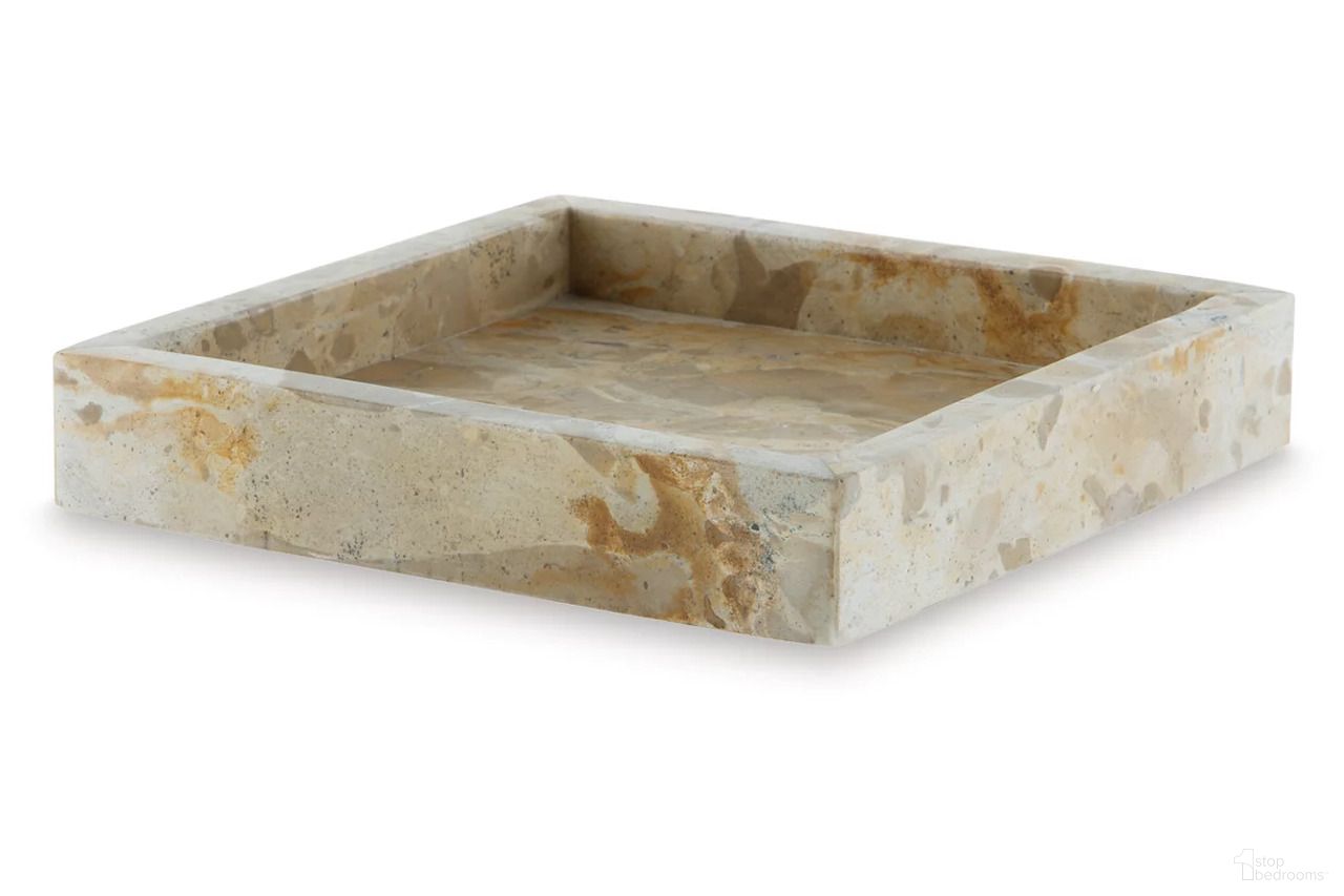 The appearance of Edurton Tray Set of 2 In Light Beige designed by Signature Design by Ashley in the transitional interior design. This light beige piece of furniture  was selected by 1StopBedrooms from Edurton Collection to add a touch of cosiness and style into your home. Sku: A2000795. Material: Marble.