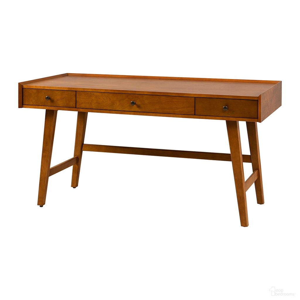 The appearance of Edward Desk In Acorn designed by Karat Home in the modern / contemporary interior design. This acorn piece of furniture was selected by 1StopBedrooms from Edward Collection to add a touch of cosiness and style into your home. Sku: DKHM0795-ACR. Material: Engineered Wood.