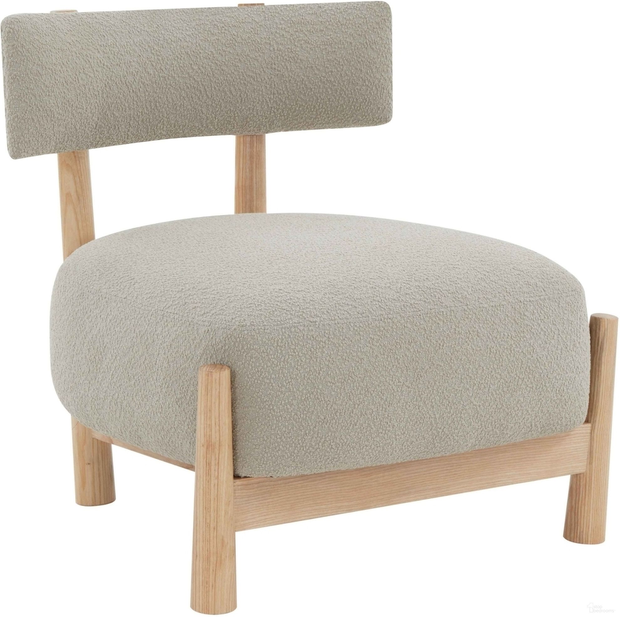 Edwardina Boucle Accent Chair In Taupe and Natural