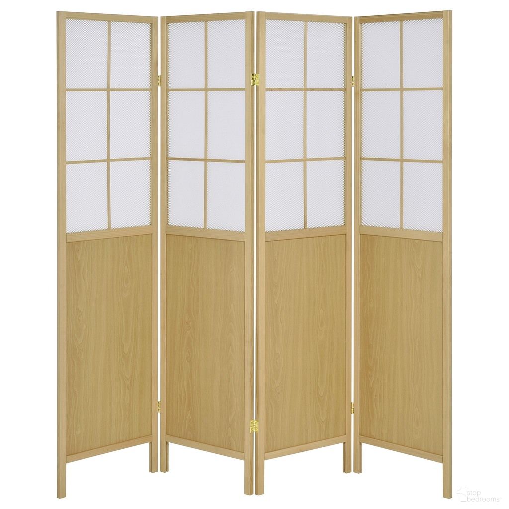 Edwards 4-Panel Room Divider Folding Shoji Screen In Natural