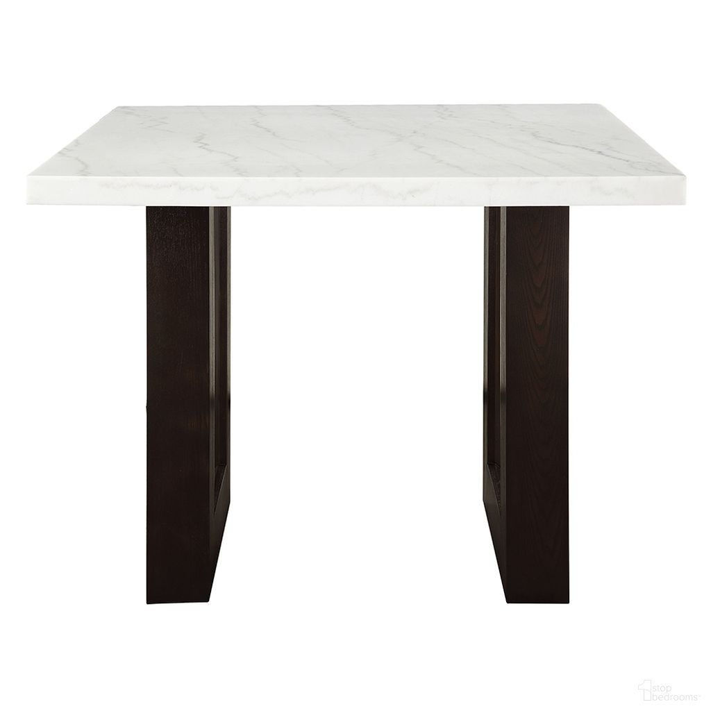 The appearance of Edwyn Counter Height Table In White and Espresso designed by ACME in the transitional interior design. This white/espresso piece of furniture  was selected by 1StopBedrooms from Edwyn Collection to add a touch of cosiness and style into your home. Sku: DN03255-1;DN03255-2. Table Base Style: Double Pedestal. Table Top Shape: Square. Material: Wood. Size: 48".