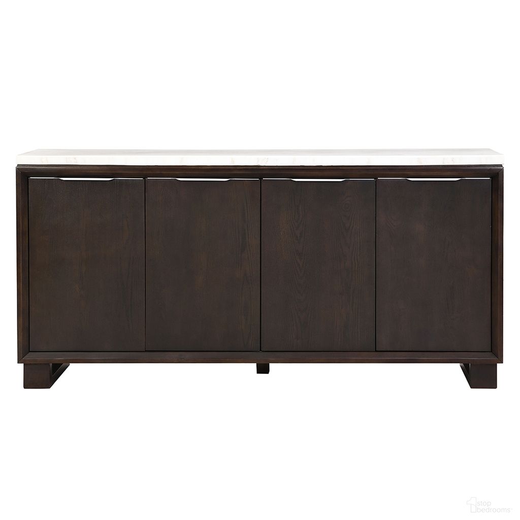 The appearance of Edwyn Server with Natrual Marble Top In Espresso and Natural designed by ACME in the transitional interior design. This espresso and natural piece of furniture  was selected by 1StopBedrooms from Edwyn Collection to add a touch of cosiness and style into your home. Sku: DN03198. Material: Wood.