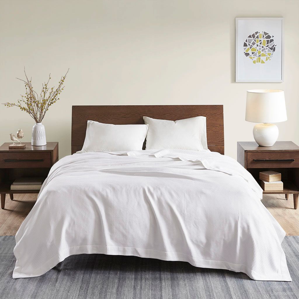 Egyptian Cotton Solid Twin Blanket In White