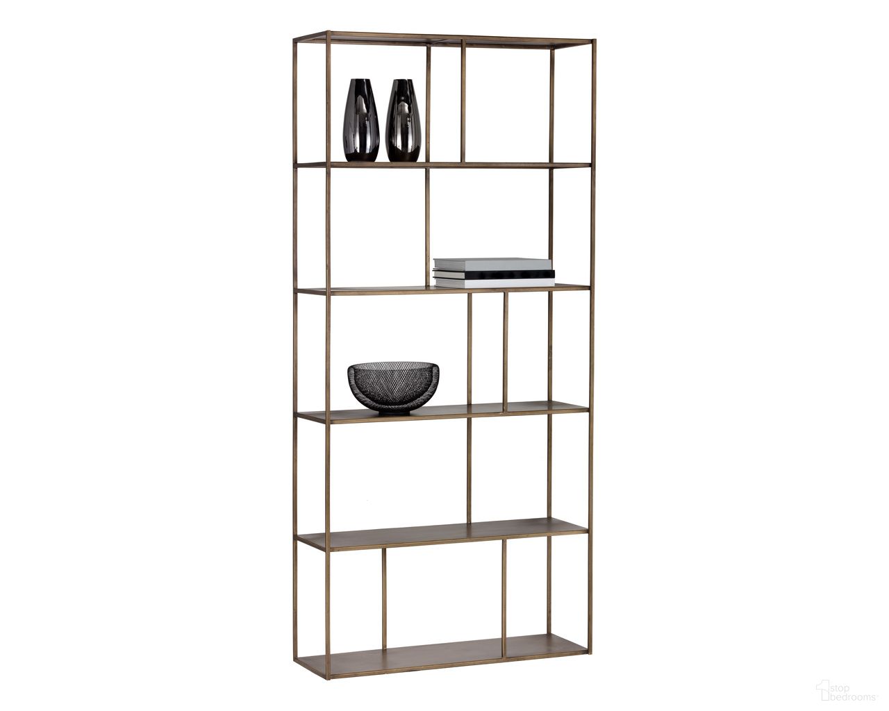 Eiffel Large Bookcase In Antique Brass