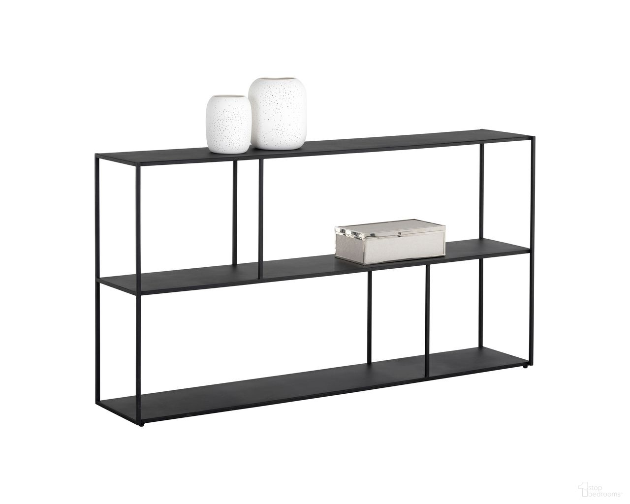 Eiffel Large Low Bookcase In Black