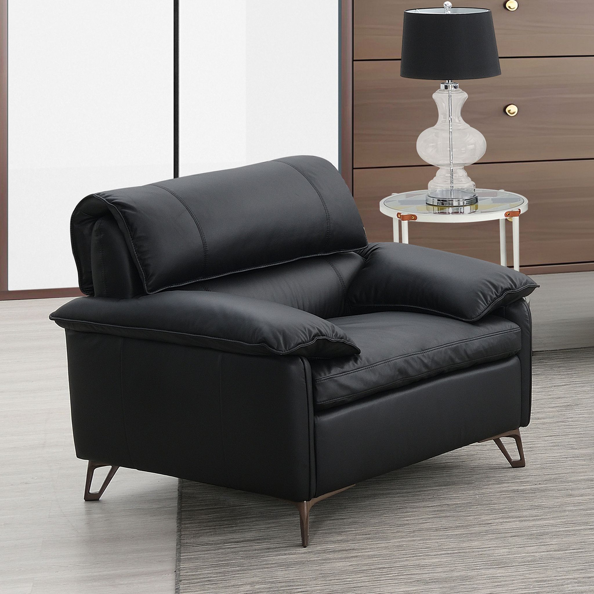 The appearance of Eilene Chair In Black designed by ACME in the modern / contemporary interior design. This black piece of furniture was selected by 1StopBedrooms from Eilene Collection to add a touch of cosiness and style into your home. Sku: LV03702. Material: Wood.