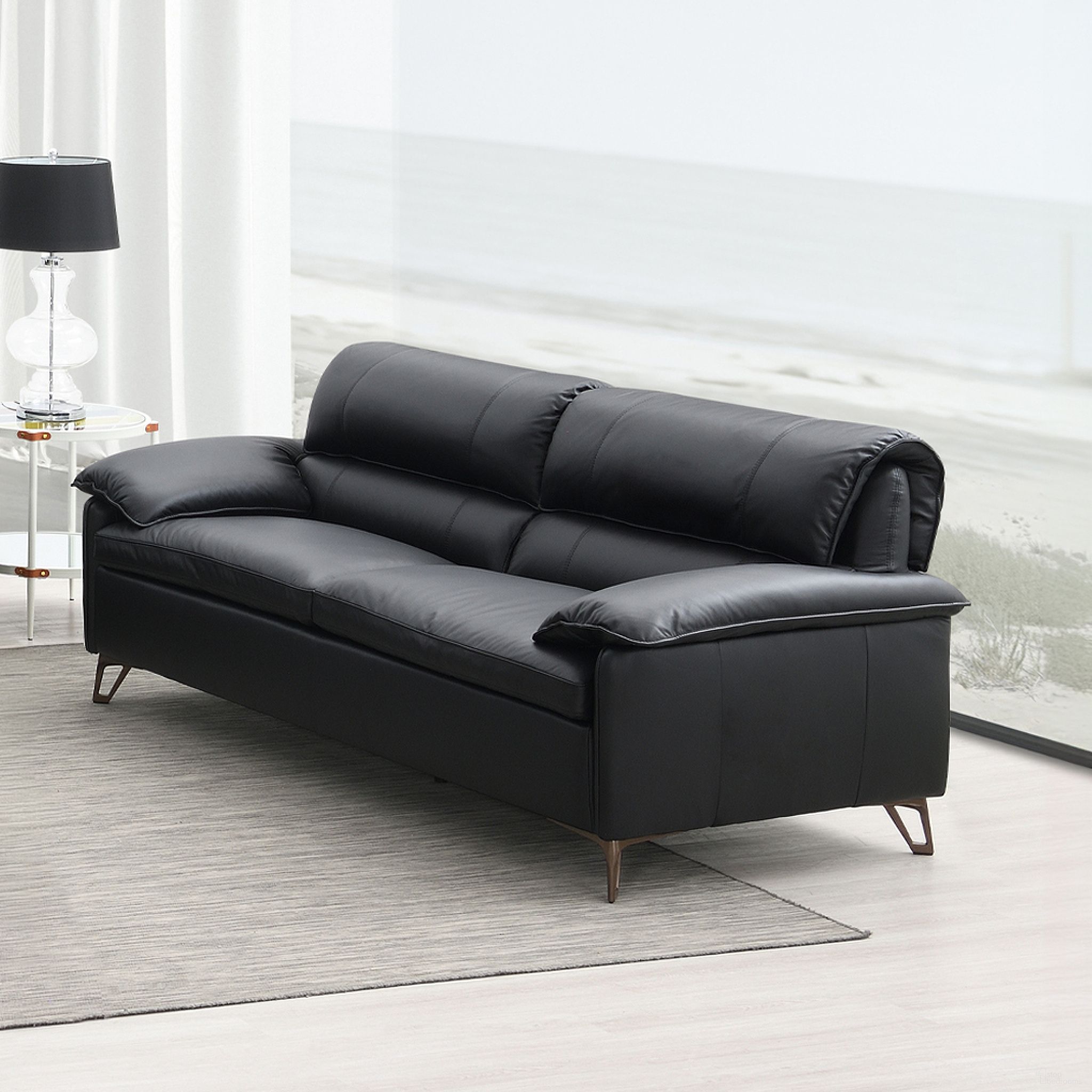 The appearance of Eilene Loveseat In Black designed by ACME in the modern / contemporary interior design. This black piece of furniture was selected by 1StopBedrooms from Eilene Collection to add a touch of cosiness and style into your home. Sku: LV03701. Material: Wood.