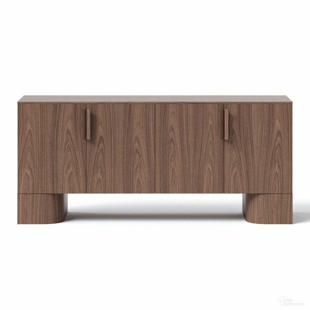 The appearance of Eka 71 Inch Buffet Table In Walnut designed by Urbia in the modern / contemporary interior design. This walnut piece of furniture  was selected by 1StopBedrooms from Eka Collection to add a touch of cosiness and style into your home. Sku: IE-EKA-BUF-WNT. Material: Veneer.