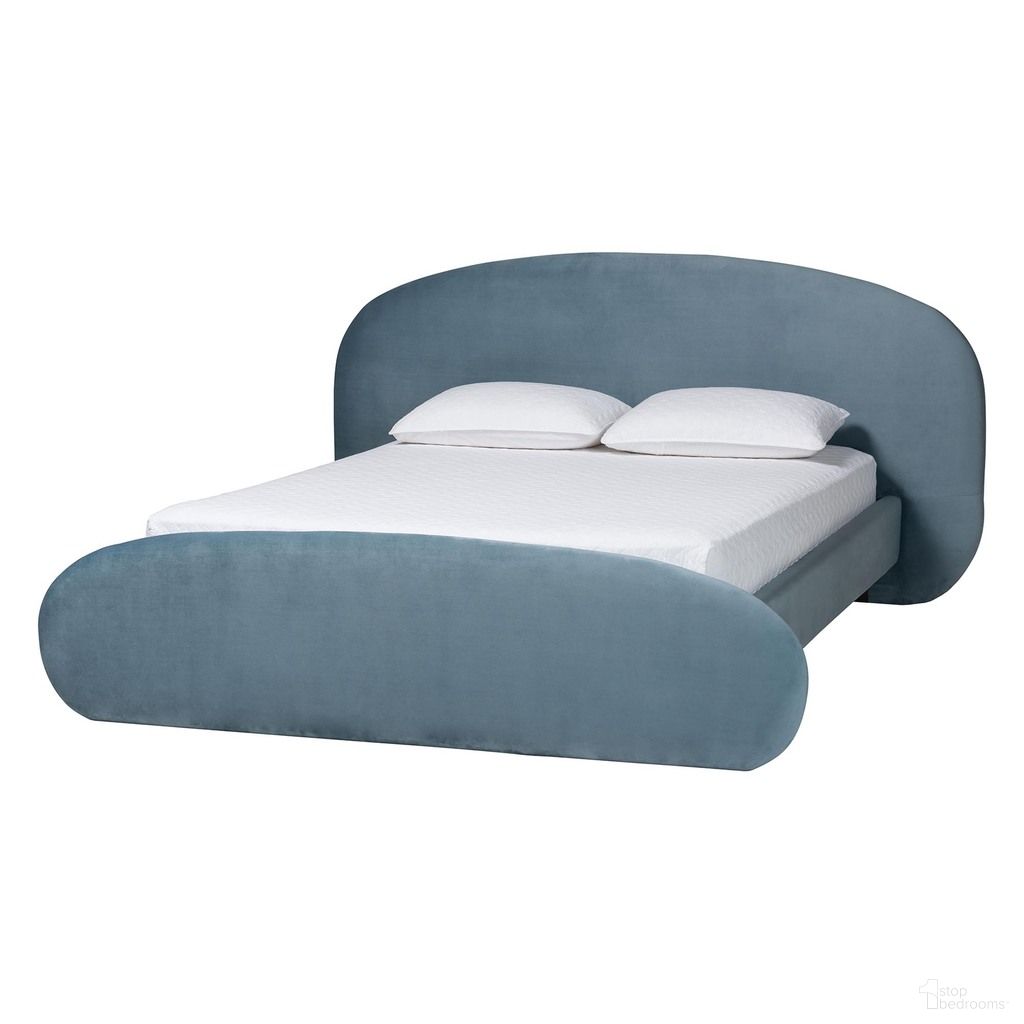 The appearance of Ekram Upholstered Platform Bed with Curved Headboard In Light Blue designed by Baxton Studio in the modern / contemporary interior design. This light blue piece of furniture  was selected by 1StopBedrooms from Ekram Collection to add a touch of cosiness and style into your home. Sku: BBT61382-Light Blue 57-Queen. Bed Type: Platform Bed. Bed Size: Queen. Material: MDF.