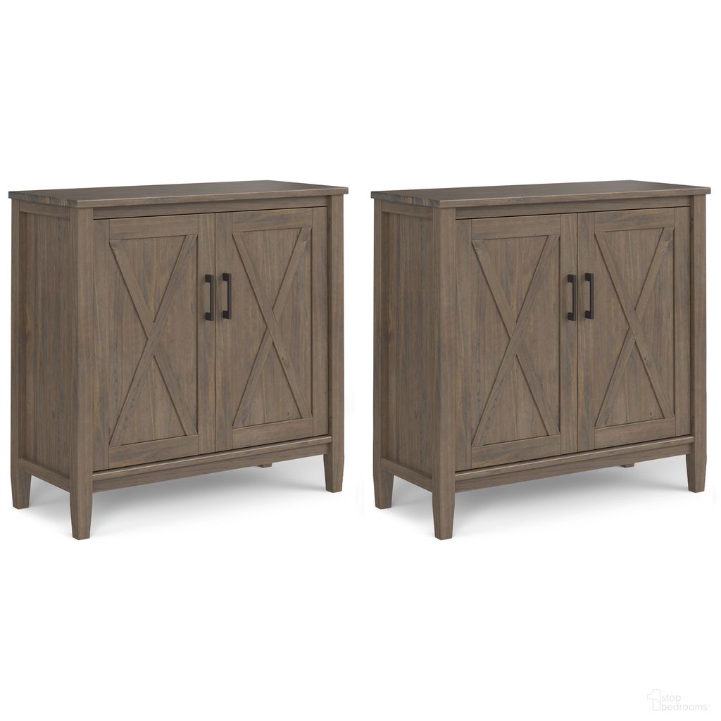 Ela 32 Inch Storage Cabinet Set of 2 In Smoky Brown