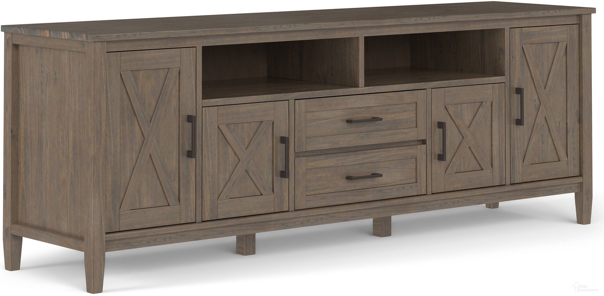 Ela Solid Wood 72 Inch TV Media Stand In Smoky Brown