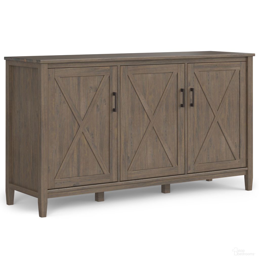 Ela Solid Wood Wide Storage Cabinet In Smoky Brown