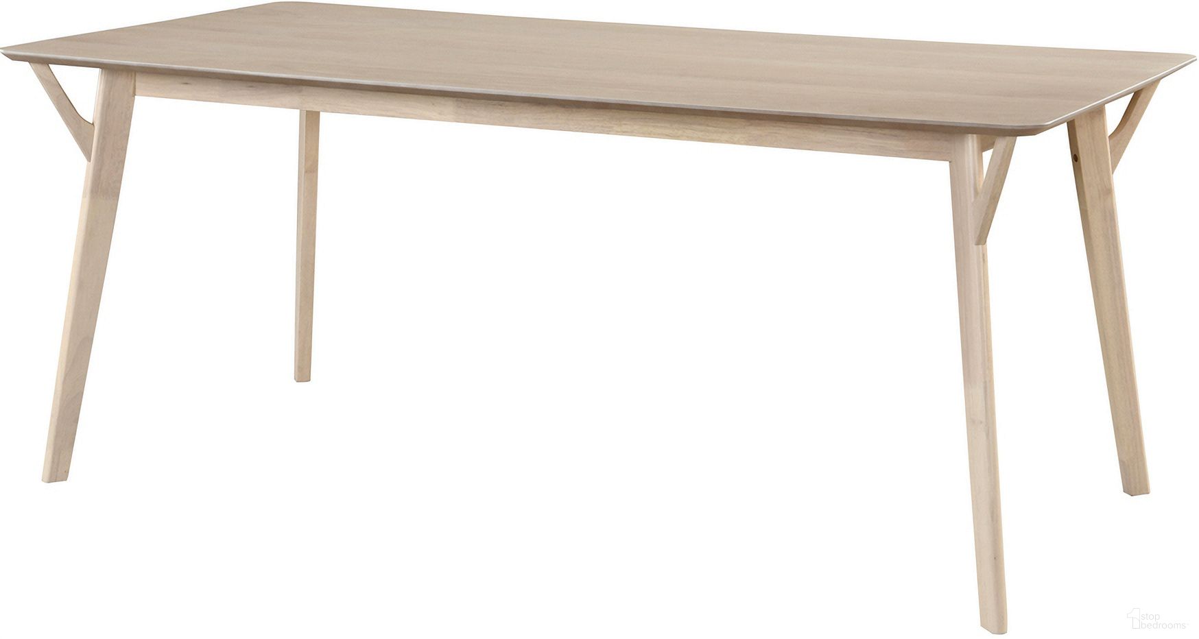 The appearance of Elaine 71 Inch Rectangular Dining Table In White Wash designed by Aeon in the modern / contemporary interior design. This white wash piece of furniture  was selected by 1StopBedrooms from  to add a touch of cosiness and style into your home. Sku: AE1538-WhiteWash. Table Base Style: Legs. Material: Wood. Table Top Shape: Rectangular. Size: 36" x 71".