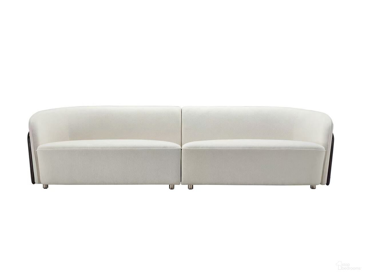 The appearance of Elan Imperio 4-Seater Fabric Sofa with Macassar Veneer Base In White and Gold designed by Klaussner Home Furnishings in the modern / contemporary interior design. This white/gold piece of furniture  was selected by 1StopBedrooms from Elan Collection to add a touch of cosiness and style into your home. Sku: ZSSF1013-4LAF2P;ZSSF1013-4RAF2P. Material: Fabric.
