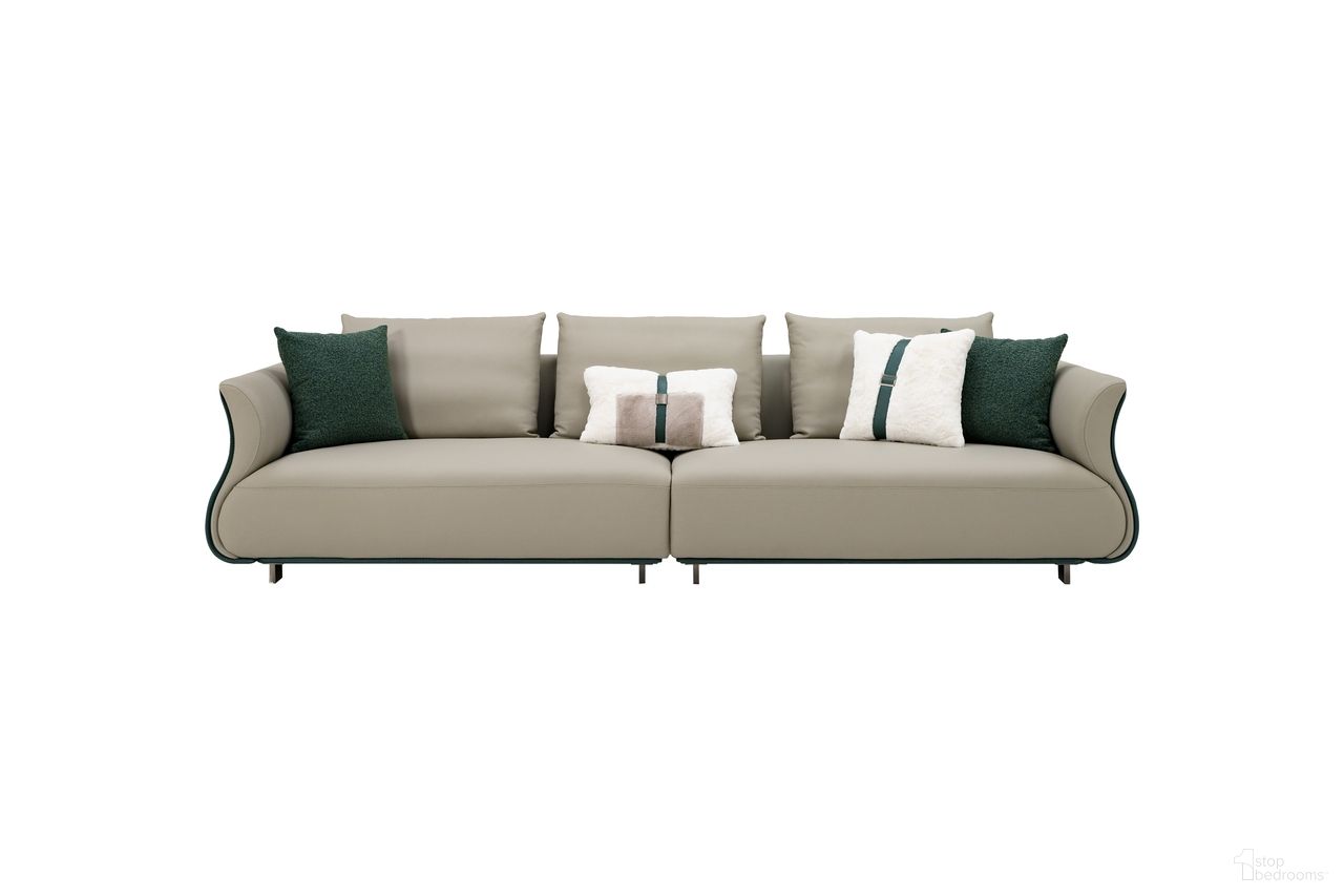 The appearance of Elan Reverie 4-Seater Leather Sofa In Beige designed by Klaussner Home Furnishings in the modern / contemporary interior design. This beige piece of furniture was selected by 1StopBedrooms from Elan Collection to add a touch of cosiness and style into your home. Sku: ZSSF1003-LAF1.5P;ZSSF1003-RAF1.5P. Material: Leather.