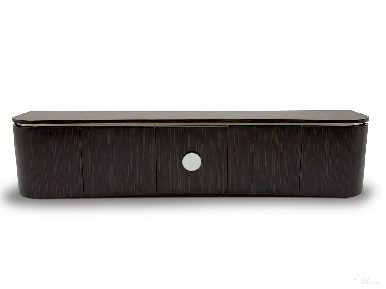 The appearance of Elan Sogno Wooden TV Cabinet with Metal Handle In Brown designed by Klaussner Home Furnishings in the modern / contemporary interior design. This brown piece of furniture  was selected by 1StopBedrooms from Elan Collection to add a touch of cosiness and style into your home. Sku: ZS1065-3B. Material: Wood.
