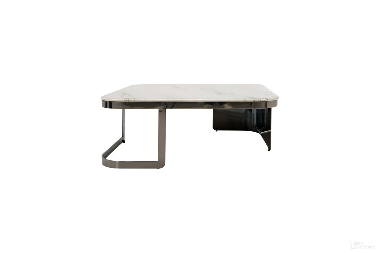 The appearance of Elan Vetro Galaxy Marble Coffee Table In White designed by Klaussner Home Furnishings in the modern / contemporary interior design. This white piece of furniture was selected by 1StopBedrooms from Elan Collection to add a touch of cosiness and style into your home. Sku: ZS1075A-TT;ZS1075A-BF. Material: Marble.