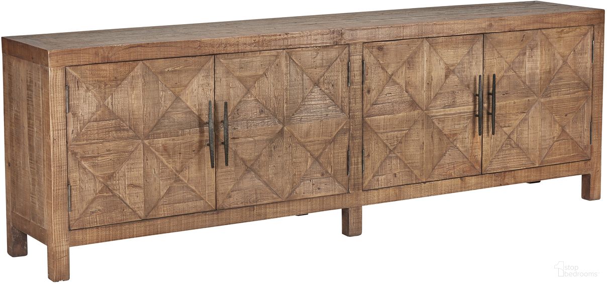 The appearance of Elani 4 Door Sideboard In Brown designed by Classic Home in the transitional interior design. This brown piece of furniture  was selected by 1StopBedrooms from Elani Collection to add a touch of cosiness and style into your home. Sku: 52003634. Material: Reclaimed Pine.