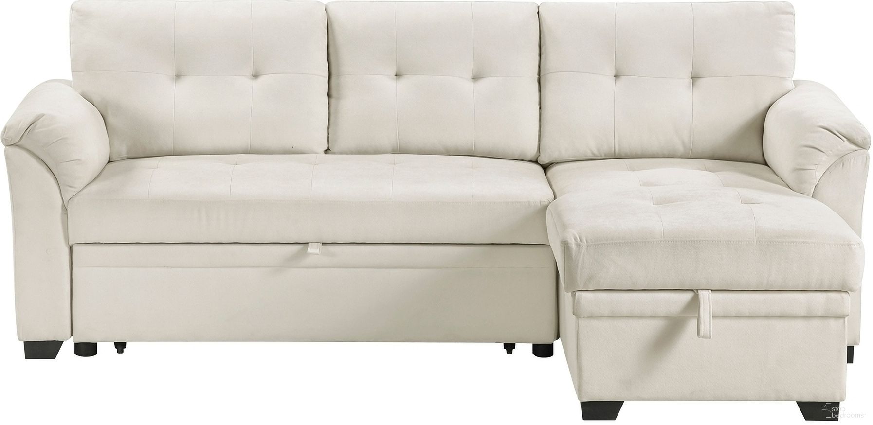 The appearance of Elara 2-Piece Reversible Sectional with Reversible Chaise, Hidden Storage and Pull-out Bed In Beige designed by Homelegance in the modern / contemporary interior design. This beige piece of furniture was selected by 1StopBedrooms from Elara Collection to add a touch of cosiness and style into your home. Sku: 8477BEG-VT;8477BEG-VC;8477BEG-A. Material: Textured.