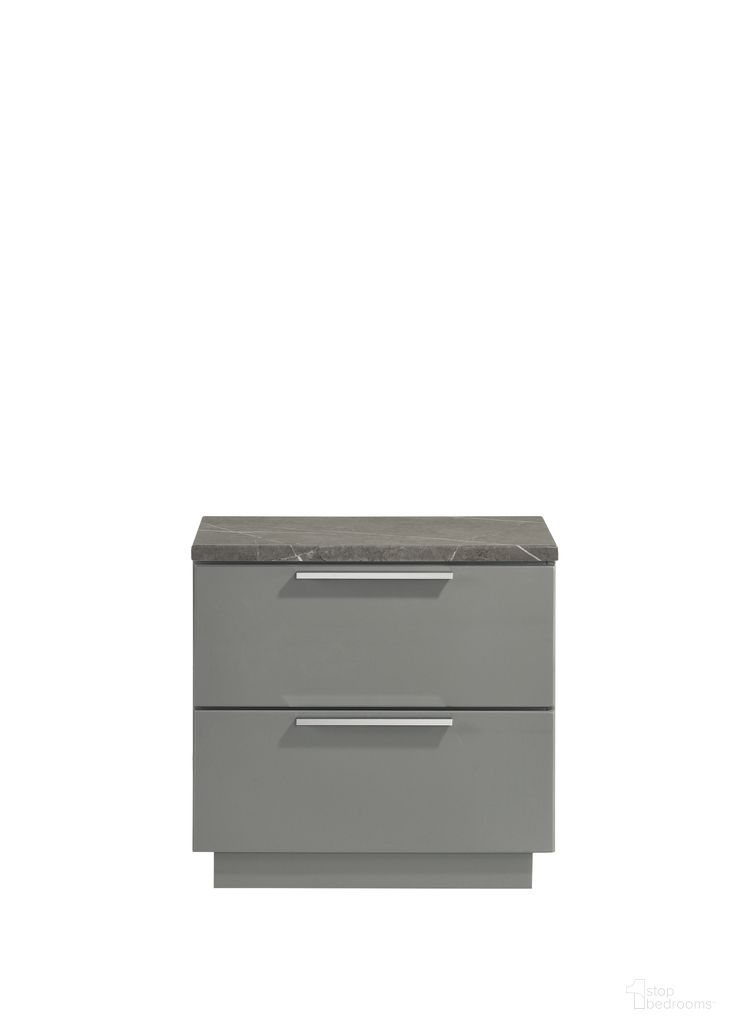 The appearance of Elara Nightstand In Gray designed by Galaxy Home Furnishings in the modern / contemporary interior design. This gray piece of furniture was selected by 1StopBedrooms from Elara Collection to add a touch of cosiness and style into your home. Sku: 601955557511. Material: Solid Wood.