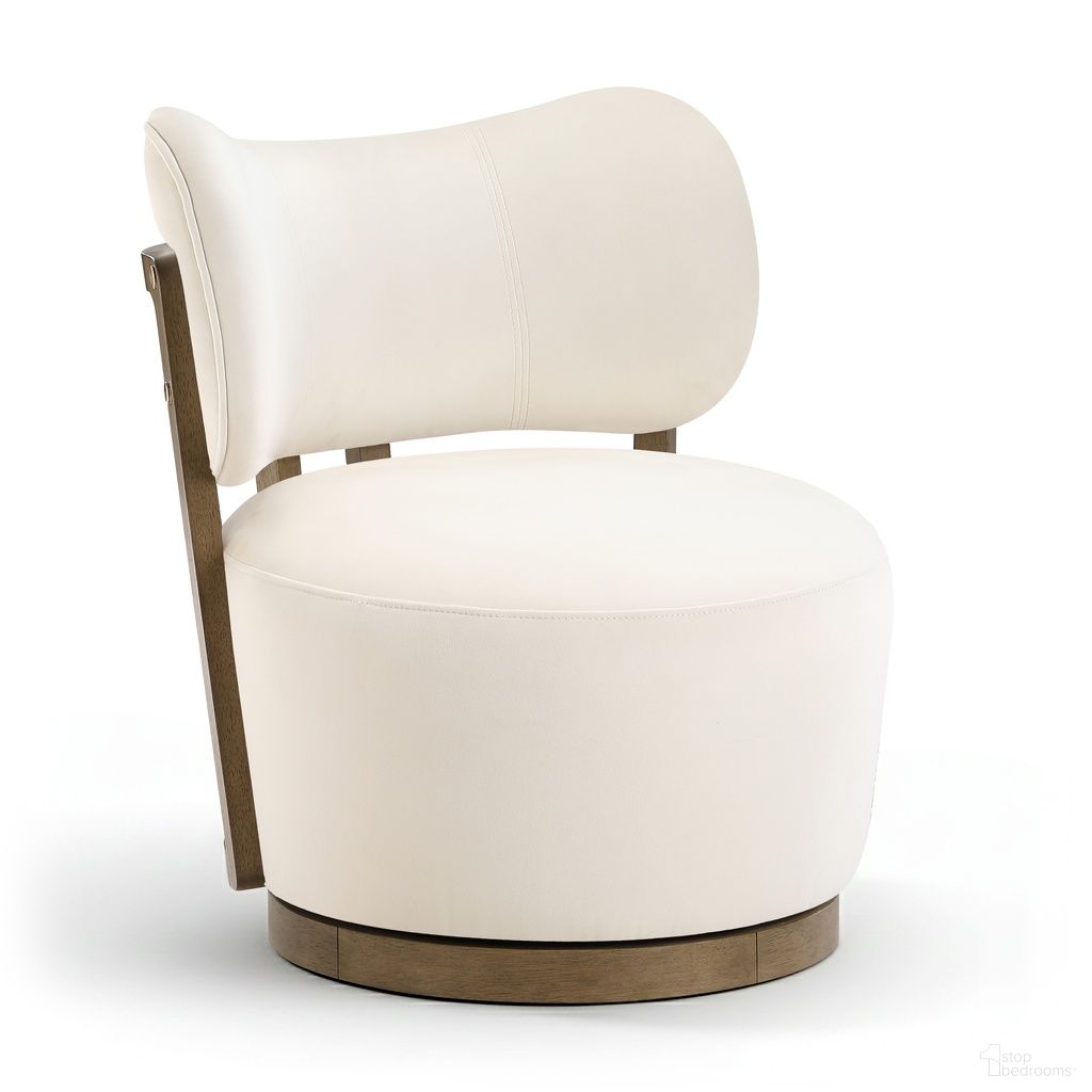 The appearance of Elara Velvet Upholstered Swivel Accent Chair In Cream designed by Meridian in the modern / contemporary interior design. This cream piece of furniture was selected by 1StopBedrooms from Elara Collection to add a touch of cosiness and style into your home. Sku: 33063Cream. Material: Polyurethane.