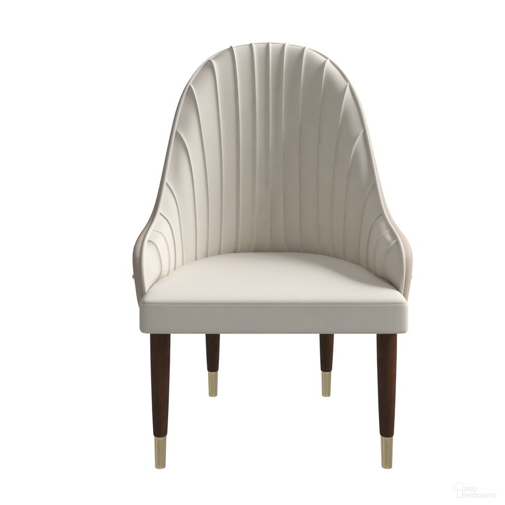 The appearance of Elara Wooden Dining Chair In Cream designed by LeisureMod in the transitional interior design. This cream piece of furniture  was selected by 1StopBedrooms from Elara Collection to add a touch of cosiness and style into your home. Sku: EC59CR. Material: Leather. Chair Type: Side Chair.