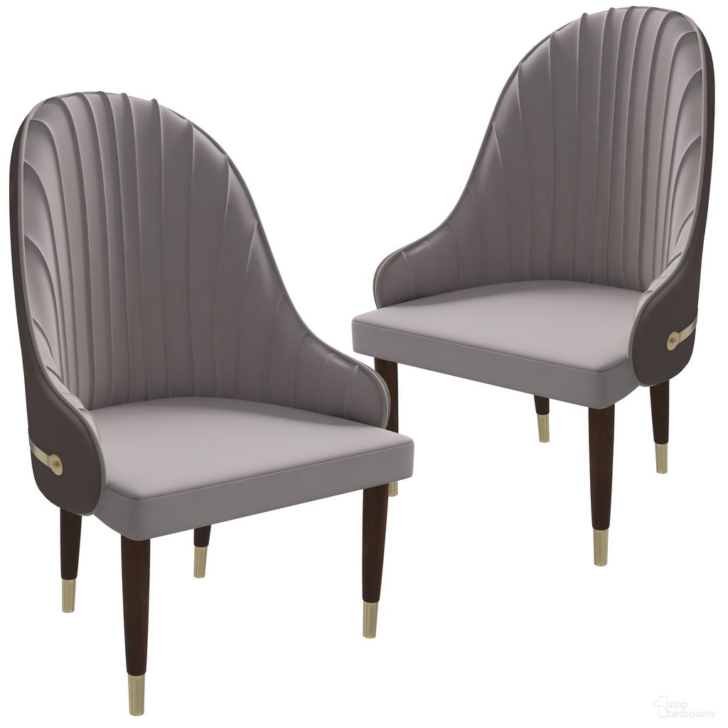 Elara Wooden Dining Chair Set of 2 In Two-Tone Taupe