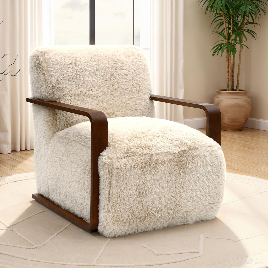 The appearance of Elardo Accent Chair In Sand designed by Furniture of America in the modern / contemporary interior design. This sand piece of furniture  was selected by 1StopBedrooms from Elardo Collection to add a touch of cosiness and style into your home. Sku: FM-AC6006BG. Material: Fabric.
