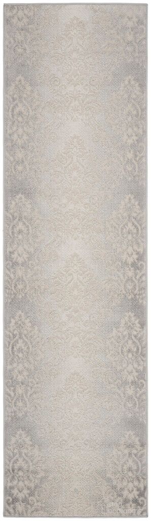 Elation 2'3" x 7'6" Vintage Indoor Rug In Ivory Grey