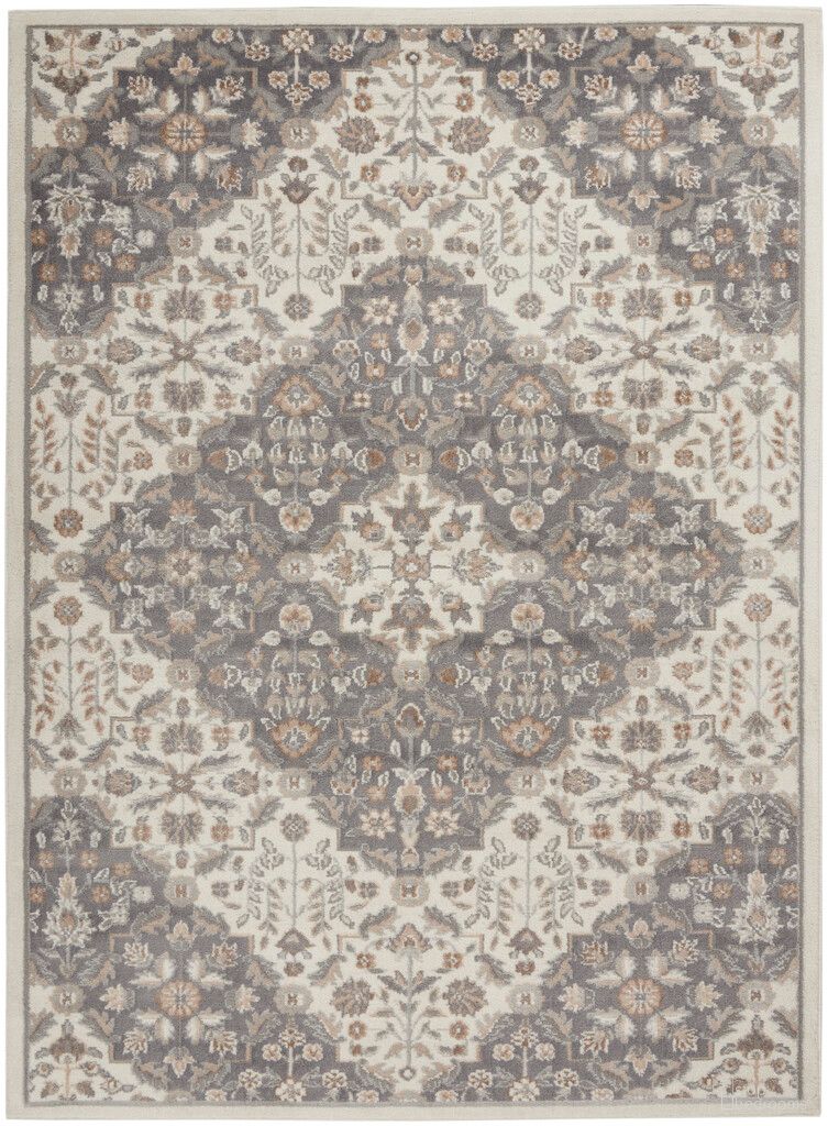 Elation 4' x 6' Transitional Indoor Rug In Ivory Grey
