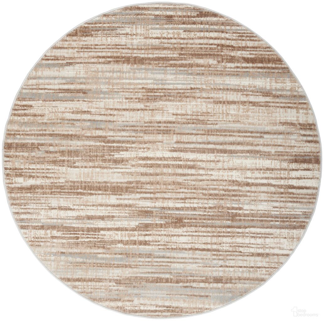 Elation 5'3" x 5'3" Round Modern Indoor Rug In Ivory Grey