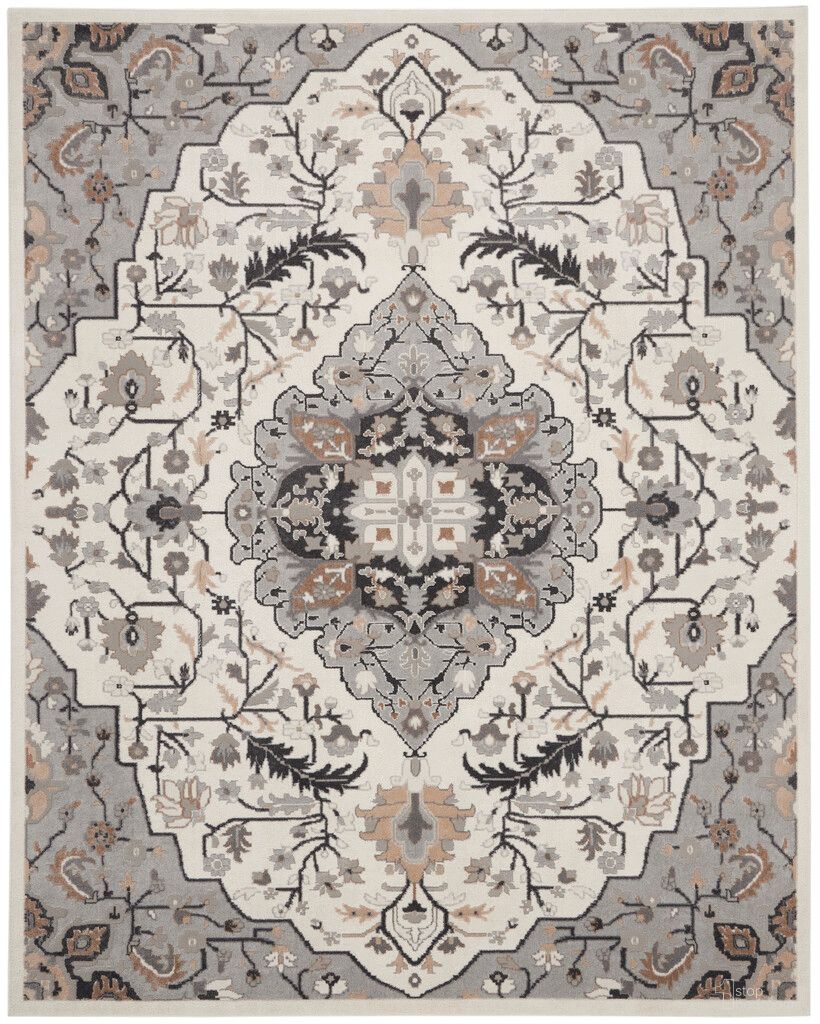 Elation 7'10" x 9'10" Transitional Indoor Rug In Ivory Grey